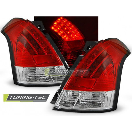 Osvetlenie LED ZADNJE LUČI SUZUKI SWIFT 05.05-10 RDEČE-BELA LED | race-shop.si
