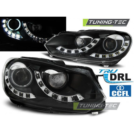 Osvetlenie ŽAROMETI SINGLE TRUE DRL ČRNA za VW GOLF 6 10.08-12 | race-shop.si