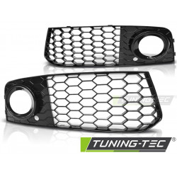 POKROV ZA MEGLENKE Z MREŽO GLOSSY BLACK za AUDI A4 (B8) 08-10.11