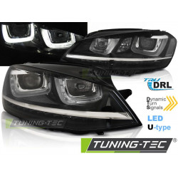 ŽAROMETI U-LED LIGHT DRL ČRNA za VW GOLF 7 11.12-17