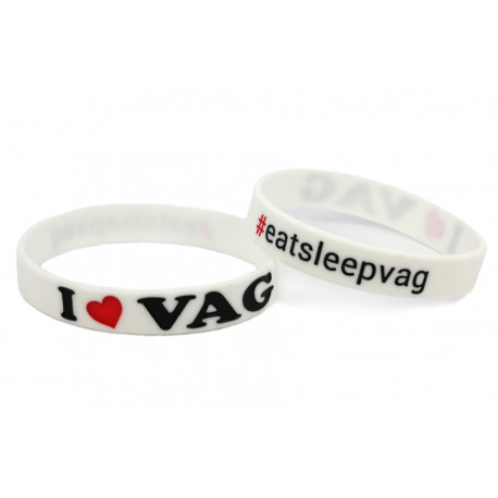 Rubber wrist band I Love VAG silicone wristband (White) | race-shop.si