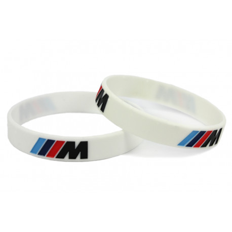Rubber wrist band M-Power silicone wristband (White) | race-shop.si