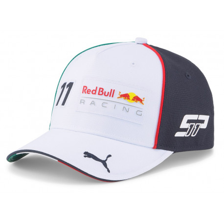 Pokrovčki Sergio Perez Red Bull Racing bent brim cap, white | race-shop.si