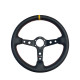 Volani 3-kraki volanski obroč RRS Monte Carlo F65, 350mm, usnje, 65mm zamik, črna/rumena/rdeča | race-shop.si