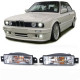 Osvetlenie Smernik iz prozornega stekla bele barve z ustrezno parkirno lučjo in žarnico za BMW 3ER E30 | race-shop.si