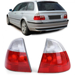 RACES zadnje luči za 3 series BMW E46 Touring station wagon 98-05, rdeče-bela, prozorna