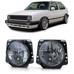 Black Žarometi iz prozornega stekla smoke za VW Golf 2 83-91