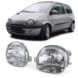 Žarometi iz prozornega stekla krom (v paru) za Renault Twingo 98-07