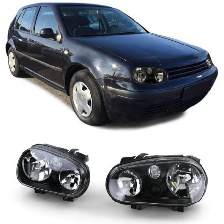 Osvetlenie Žarometi iz prozornega stekla, črne barve brez meglenk za VW Golf 4 97-03 | race-shop.si
