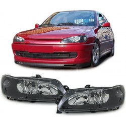 Žarometi iz prozornega stekla, črne barve (v paru) za Peugeot 306 from 97