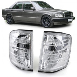 RACES sprednji smerniki za Mercedes 190 W201 82-93, prozorna, krom