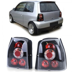 Clear glass taillights black for VW Lupo + Seat Arosa