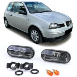 Clear glass side indicators Black Chrome for Ford Fusion Galaxy Seat Alhambra Arosa