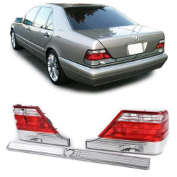 Zadnje luči s trakom za prtljažnik, rdeče prozorna za Mercedes S Checkout W140 94-98