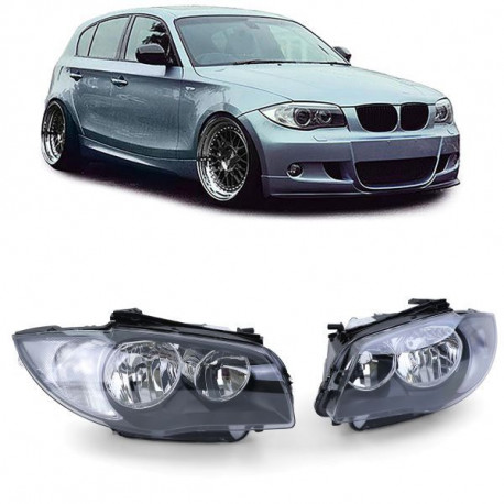 Osvetlenie RACES žarometi za BMW E81 E82 E87 E88 04 (H7), črna | race-shop.si