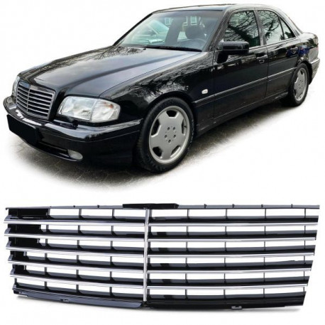 Body kit a vizuálne doplnky Športna maska (rešetka) hladilnika za Mercedes C Class W202 S202 93-00 | race-shop.si