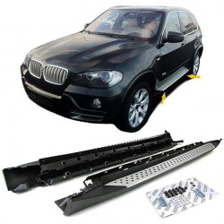 Aluminum running boards flank protection OE style with ABE suitable for BMW X5 E70 06-13