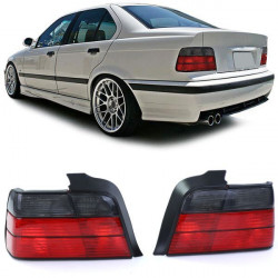 Taillights Red Black Pair fits BMW 3 Series E36 Sedan 90-99