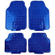 Univerzalni Car rubber floor mats universal aluminum checker plate optics 4-piece chrome blue | race-shop.si