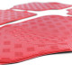 Univerzalni Car rubber floor mats universal aluminum checker plate optics 4-piece chrome red | race-shop.si