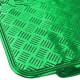 Univerzalni Car rubber floor mats universal aluminum checker plate optics 4-piece chrome green | race-shop.si