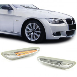 RACES LED stranski smerniki za BMW E81 E82 E87 E88 E90 E92 E93 X1 E84, prozorna, bela