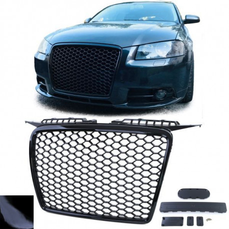 Body kit a vizuálne doplnky Honeycomb maska (rešetka) black gloss za Audi A3 8P 05-08 | race-shop.si