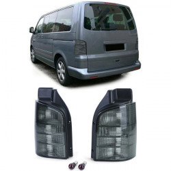 Clear glass taillights Black Smoke pair for VW Bus T5 03-09 with tailgate