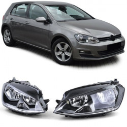 Headlight H7 H15 with engine Black Left Right for VW Golf 7 from 12