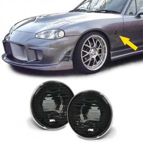 Osvetlenie Clear glass side turn signal black with chrome rim for Mazda MX5 NA NB NBFL 90-05 | race-shop.si